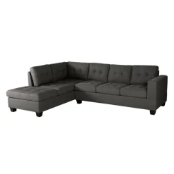 Reversible Sectional with a Drop-Down Backrest and Cup Holders