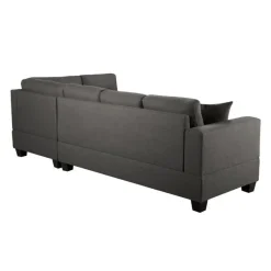 Reversible Sectional with a Drop-Down Backrest and Cup Holders