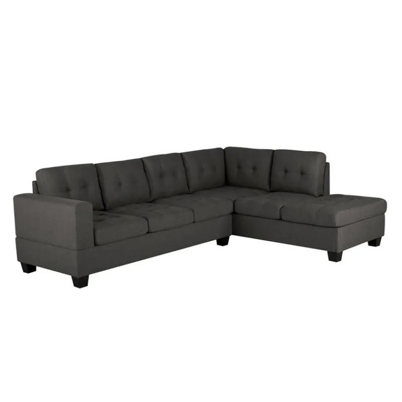 Reversible Sectional with a Drop-Down Backrest and Cup Holders