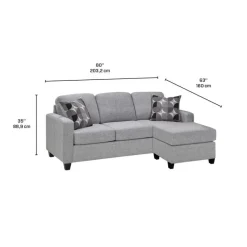 Sofa By Fancy Reversible Sleeper Sofa with Chaise - Grey