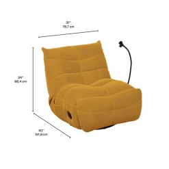 Rocking Recliner with Phone Holder - en Yellow