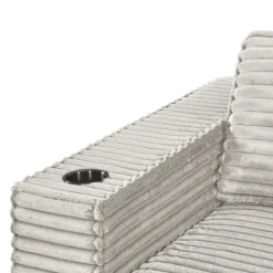 Rolled & Compressed Left Sectional in Corduroy Velvet 3 pcs -