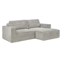 Rolled & Compressed Right Sectional in Corduroy Velvet 2 pcs -