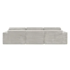 Rolled & Compressed Right Sectional in Corduroy Velvet 3 pcs -