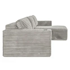 Rolled & Compressed Right Sectional in Corduroy Velvet 3 pcs -
