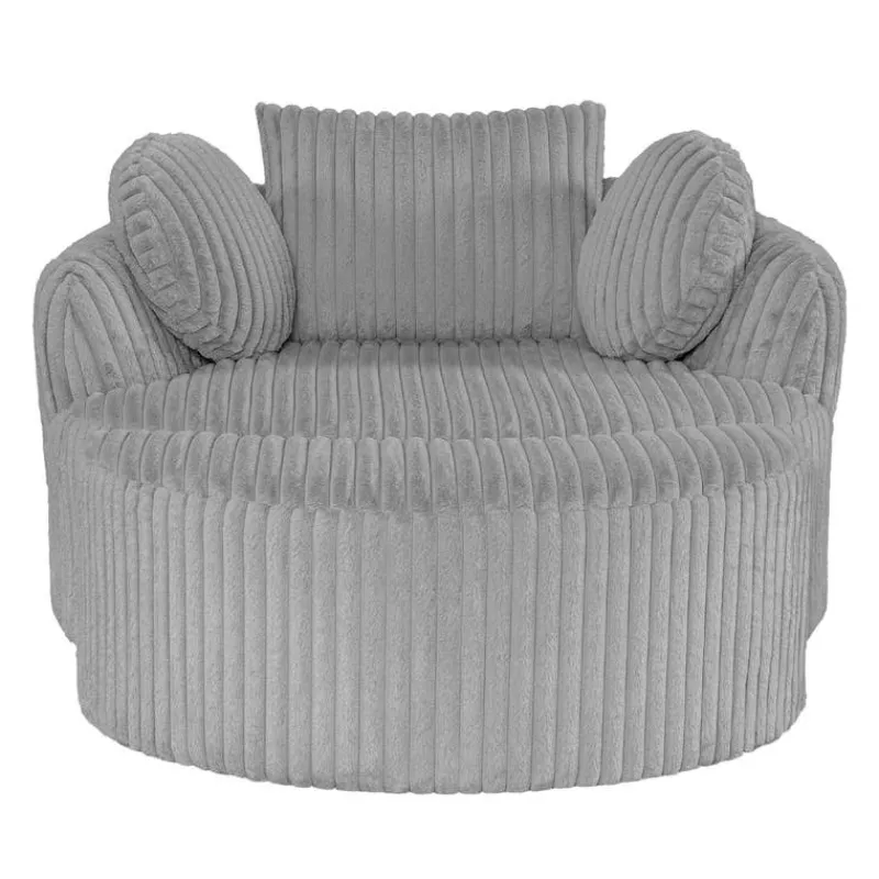 Rolled & Compressed Sealy Corduroy Armchair-in-a-Box with an Ottoman -