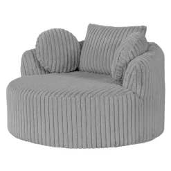Rolled & Compressed Sealy Corduroy Armchair-in-a-Box with an Ottoman -