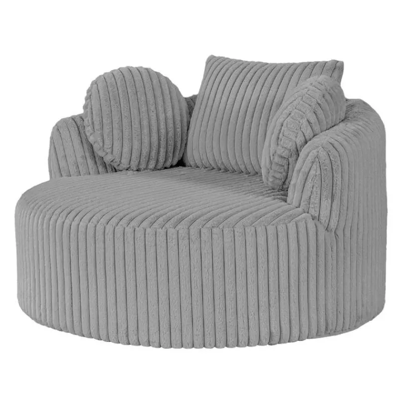 Rolled & Compressed Sealy Corduroy Armchair-in-a-Box with an Ottoman -