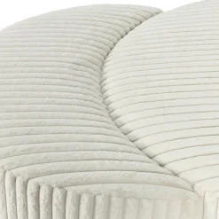 Rolled & Compressed Sealy Corduroy Armchair-in-a-Box with an Ottoman - Cream