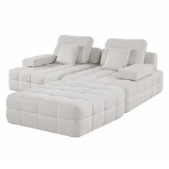 Rolled and Compressed Loveseat-in-a-Box with Matching Ottoman
