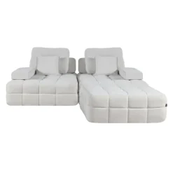 Rolled and Compressed Loveseat-in-a-Box with Matching Ottoman