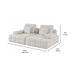 Rolled and Compressed Loveseat-in-a-Box