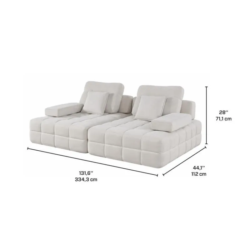 Rolled and Compressed Loveseat-in-a-Box