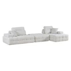 Rolled and Compressed Sectional-in-a-Box with Matching Ottoman