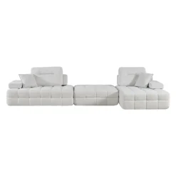Rolled and Compressed Sectional-in-a-Box with Matching Ottoman