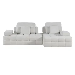 Rolled and Compressed Sectional-in-a-Box with Right-Facing Chaise