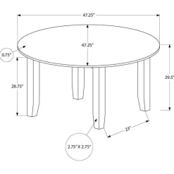 Monarch Round Dining Table 48" -