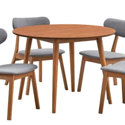 Round Dining Table with 4 Chairs - Grey