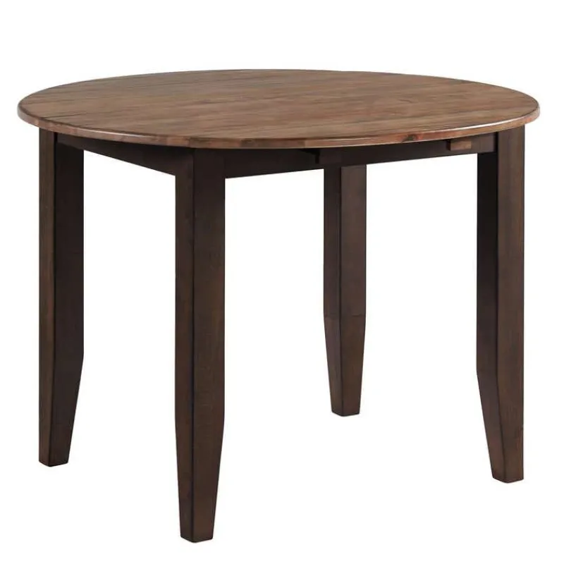 Round Dining Table with Drop-Leaf Panels 42"