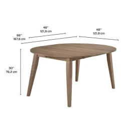 Arboit Poitras Round Extendable Solid Wood Dining Table 48" to 66" -