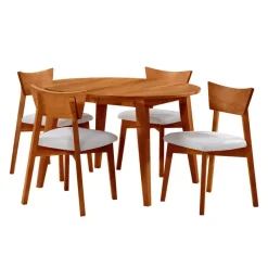 Arboit Poitras Round Extendable Solid Wood Dining Table 48" to 66" -