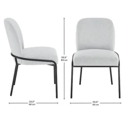 Round Marble Dining Table with 4 Upholstered Chairs - 48