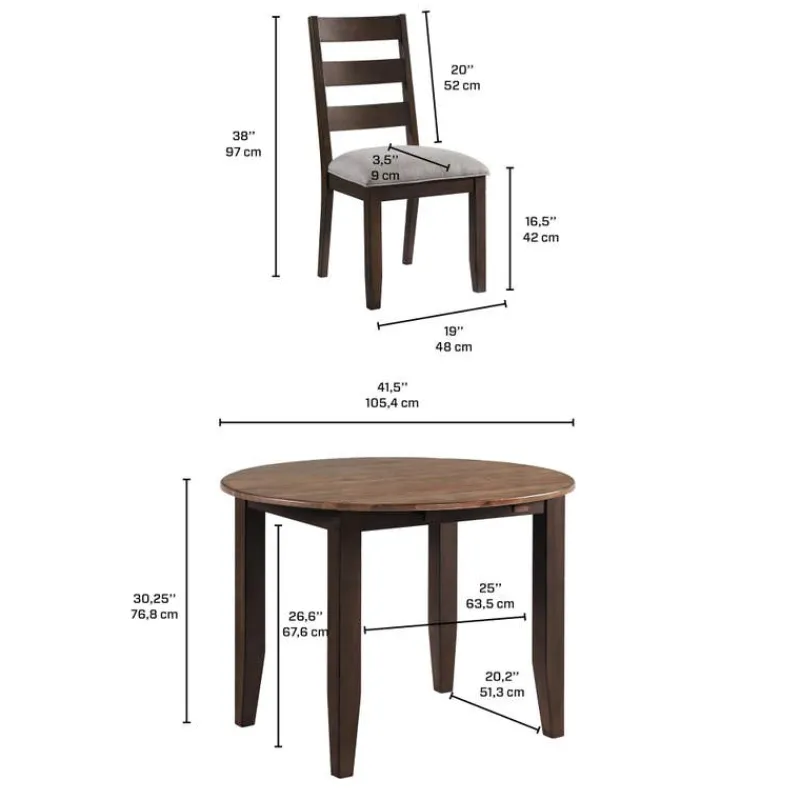 Round table with 2 chairs