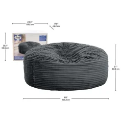 Sealy Corduroy Velvet Bean Bag - Grey