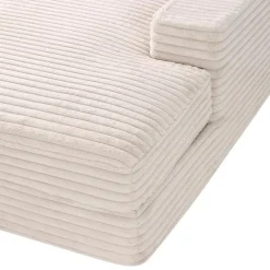 Sealy Corduroy Velvet Chaise - Cream