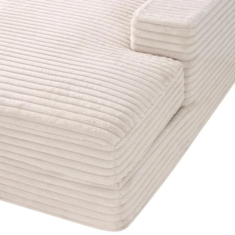 Sealy Corduroy Velvet Chaise - Cream
