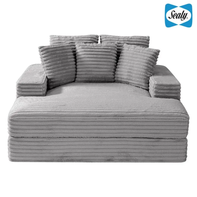 Sealy Corduroy Velvet Chaise -