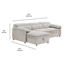 Sectional Bed and a Left-Side Chaise with Storage -