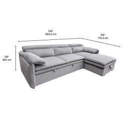 Sectional Bed and a Right-Side Chaise with Storage -