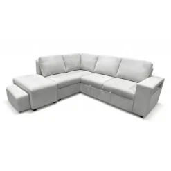 Sectional Bed with Left-Facing Chaise, Storage Compartments and an Extendable Ottoman
