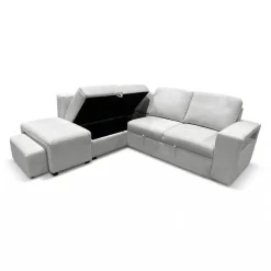 Sectional Bed with Left-Facing Chaise, Storage Compartments and an Extendable Ottoman