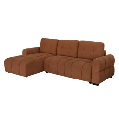 Sectional Bed with Left-Facing Chaise and Storage - Terracotta