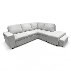 Sectional Bed with Right-Facing Chaise, Storage Compartments and an Extendable Ottoman