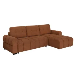 Sectional Bed with Right-Facing Chaise and Storage - Terracotta