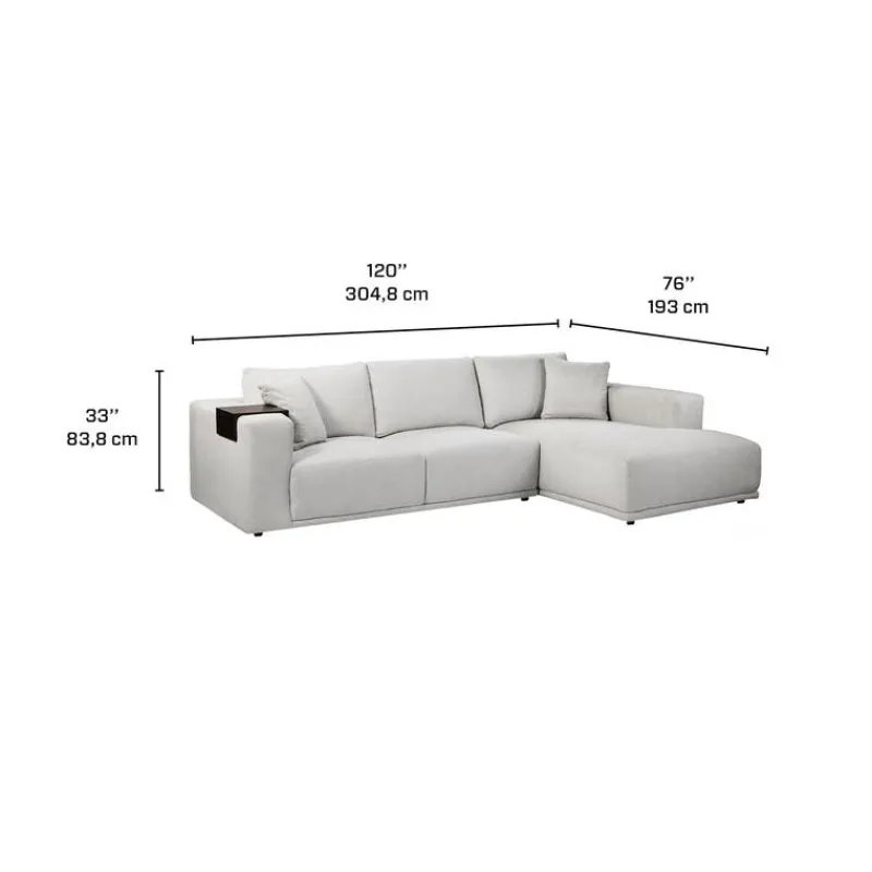 Sectional with Chaise and Built-In Audio Sound System