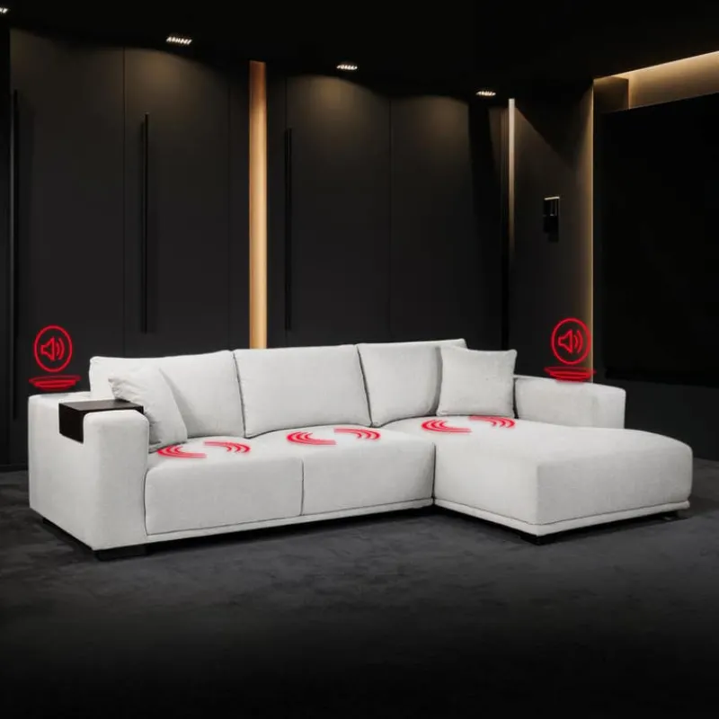 Sectional with Chaise and Built-In Audio Sound System