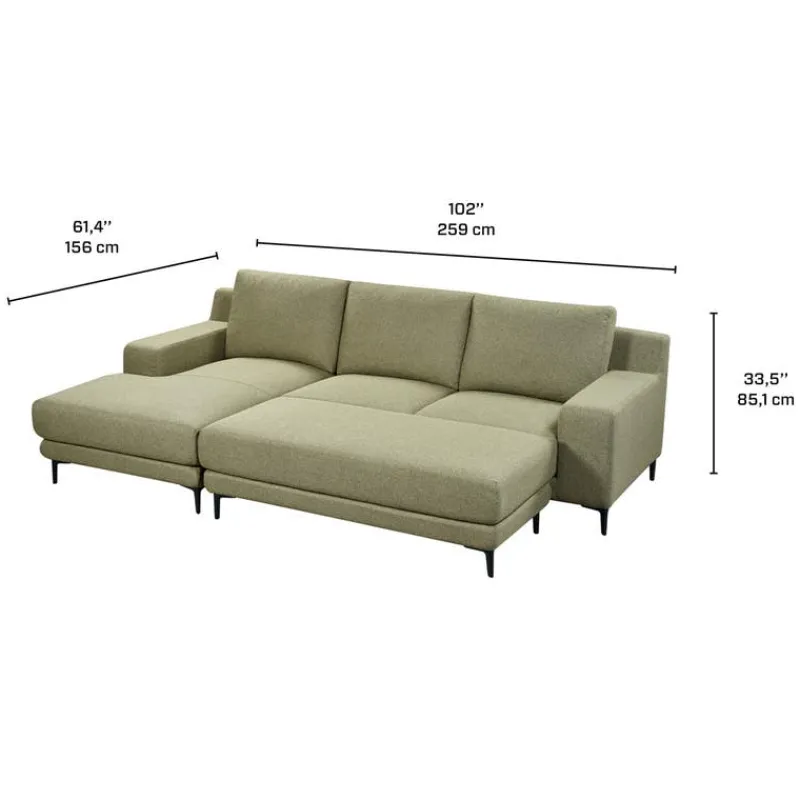 Sectional with Left-Side Chaise and Ottoman -