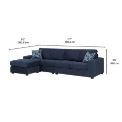 Sofa By Fancy Sectional with Reversible Chaise - Blue