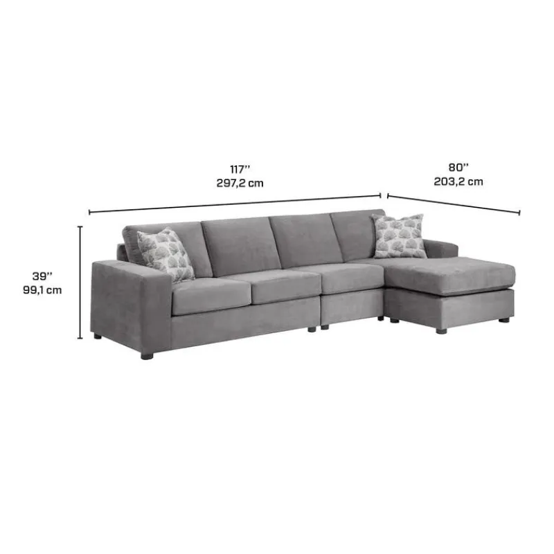 Sofa By Fancy Sectional with Reversible Chaise - Grey