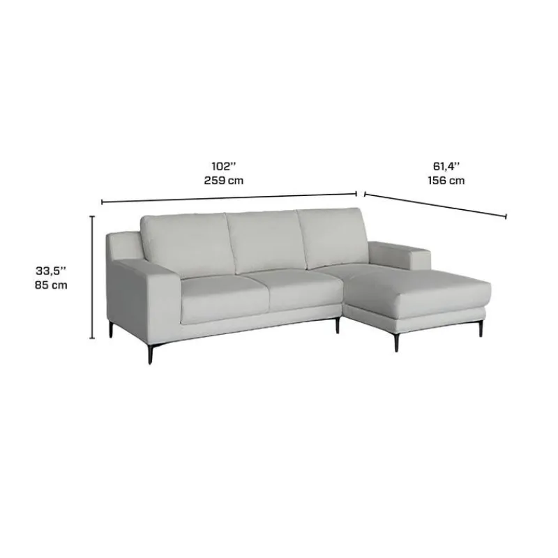 Sectional with Right-Side Chaise and Ottoman -