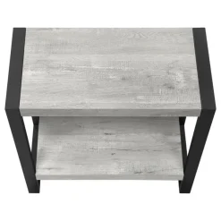 Monarch Side table - 2 tiers / 1 shelf / rectangular - 24"h - reclaimed wood-loo -