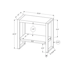 Monarch Side table - 2 tiers / 1 shelf / rectangular - 24