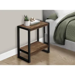 Monarch Side table - 2 tiers / 1 shelf / rectangular - 24"h - reclaimed wood-lo -