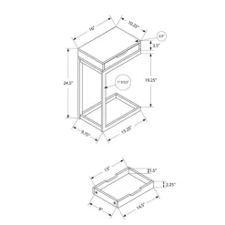 Monarch Side table / c table - 1 storage drawer, pass-through / rectangular - 25