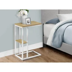 Monarch Side table / c table - 1 storage shelf / rectangular - 25"h - /white m -