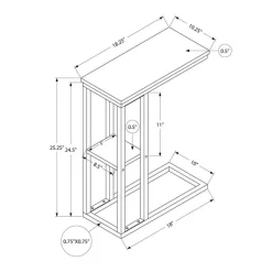 Monarch Side table / c table - 1 storage shelf / rectangular - 25"h - /black meta -